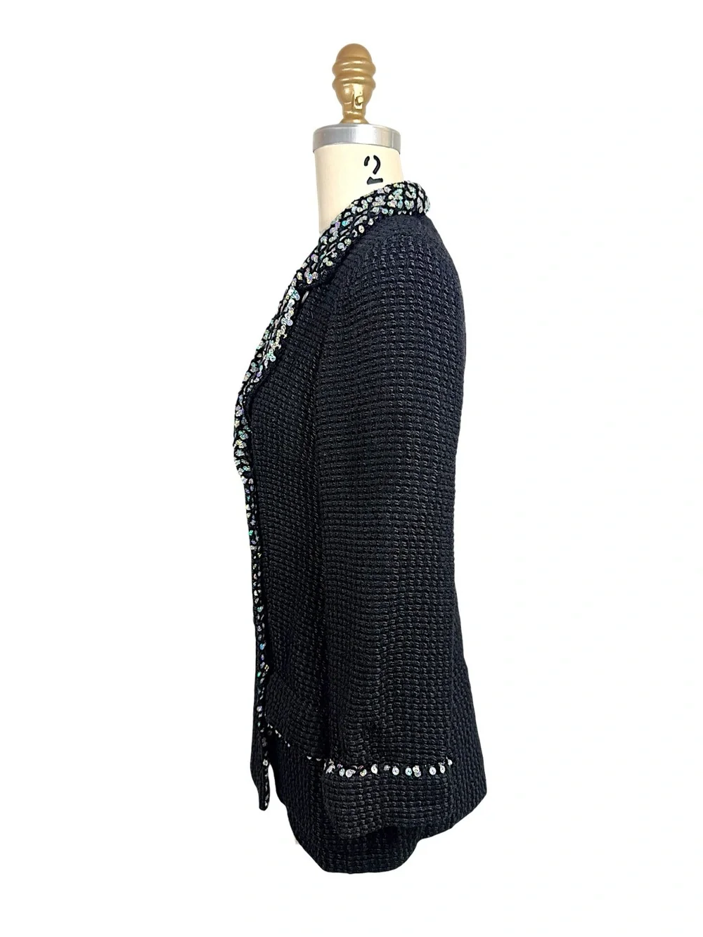 Chanel 10A Black Sequin Trim Jacket | Karl Lagerfeld